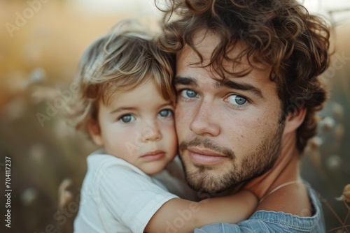 Father and His 3-Year-Old Son Portrait