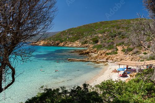 Small bay Cala Sabina in the Asinara island in northwest Sardinia