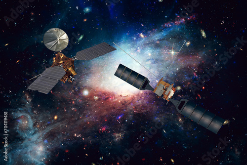 Spaceships and outer space. Galaxy view. The elements of this image furnished...