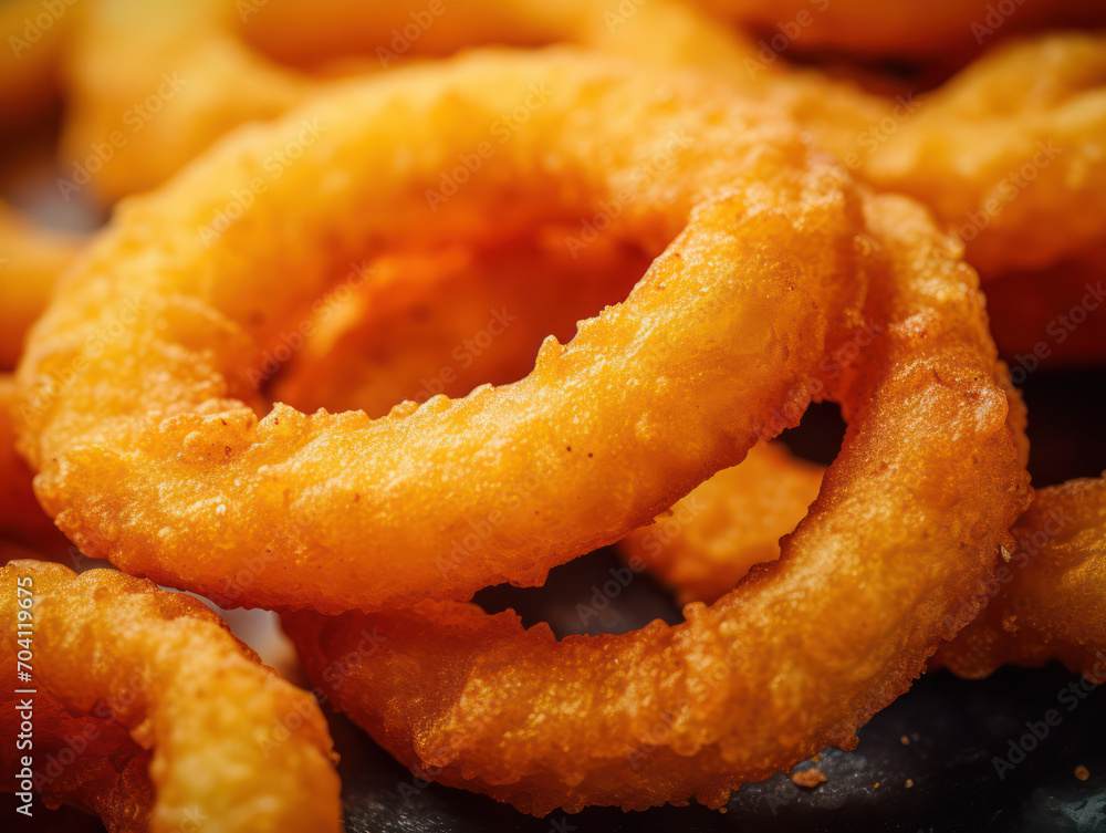delicious snack of fried onion rings, fried in enough oil delicious snack of fried onion rings, fried in enough oil