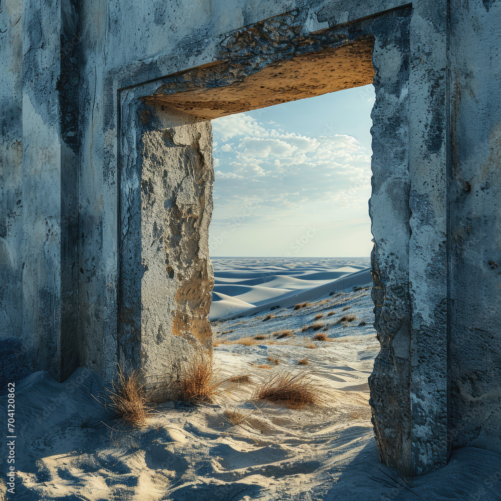 Golden Dunes Solitude: Desert Gaze in Vintage