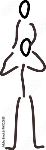 Handgezeichnete Figur, Strichfigur, Strichmännchen - Zeichnung zeigt zwei stehende Personen.