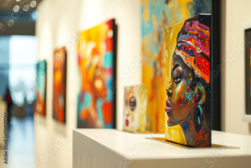 Art exhibition, an image featuring an art exhibition showcasing works by women artists. photo