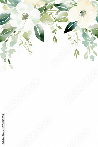 watercolor floral wedding invitation - upside background © melhak
