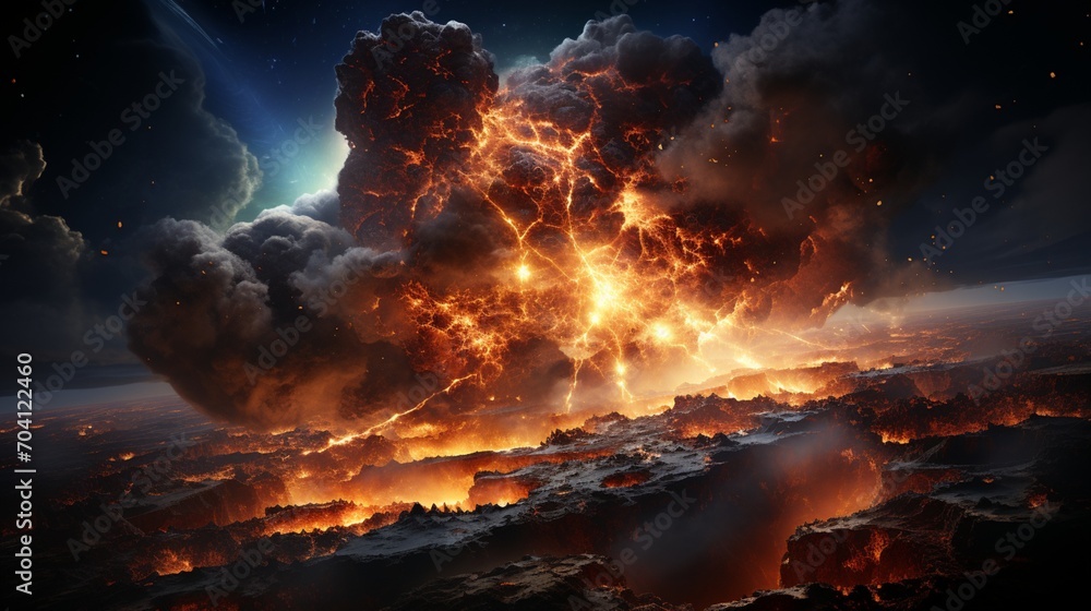 Meteor impact space astronomy photo realistic Meteor impact space astronomy photo realistic