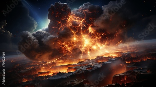 Meteor impact space astronomy photo realistic