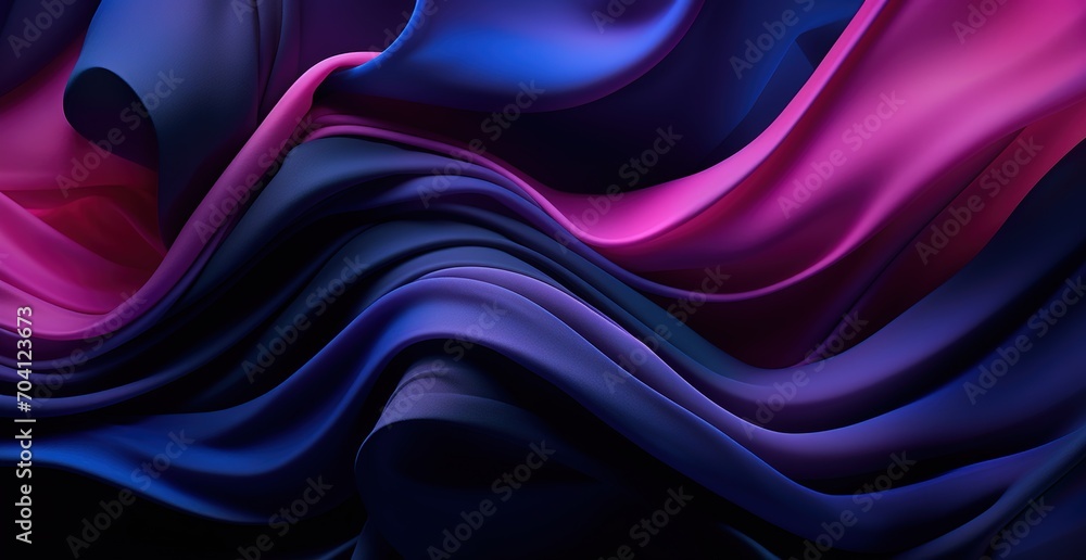 Obraz premium Gradient Blue and Purple Abstract 3D Wavy Background