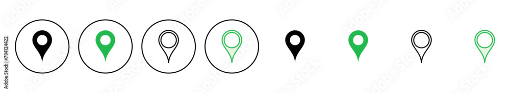 Pin icon set. Location icon vector. destination icon. map pin Pin icon set. Location icon vector. destination icon. map pin