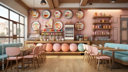 Pink and Whimsical Cafe Interior photo