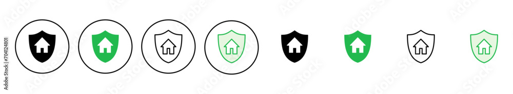 Home insurance icon set. home protection icon Home insurance icon set. home protection icon