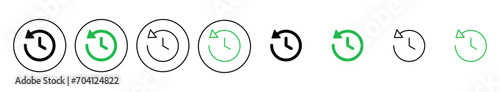 History icon set. recent event history