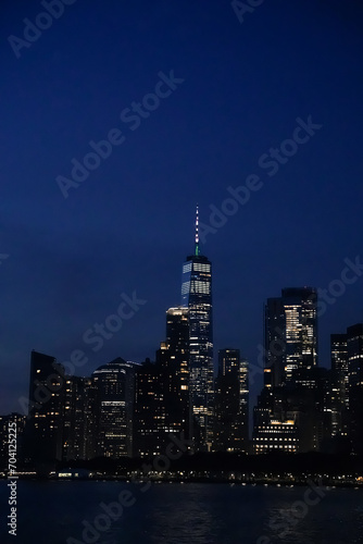 New York City skyscrapers at night