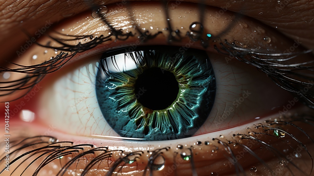Blue eye human macro photo realistic AI generated