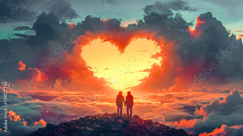 Valentins Day 2024 Eternal Love Illustration Greeting Card Wallpaper Digital Art Magazine Background Poster Cover 