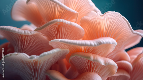 Pink oyster mushrooms photo