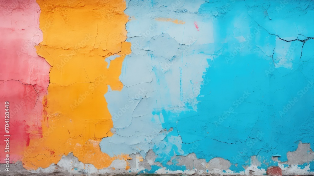 Obraz premium Abstract colorful wall over a cracked surface background