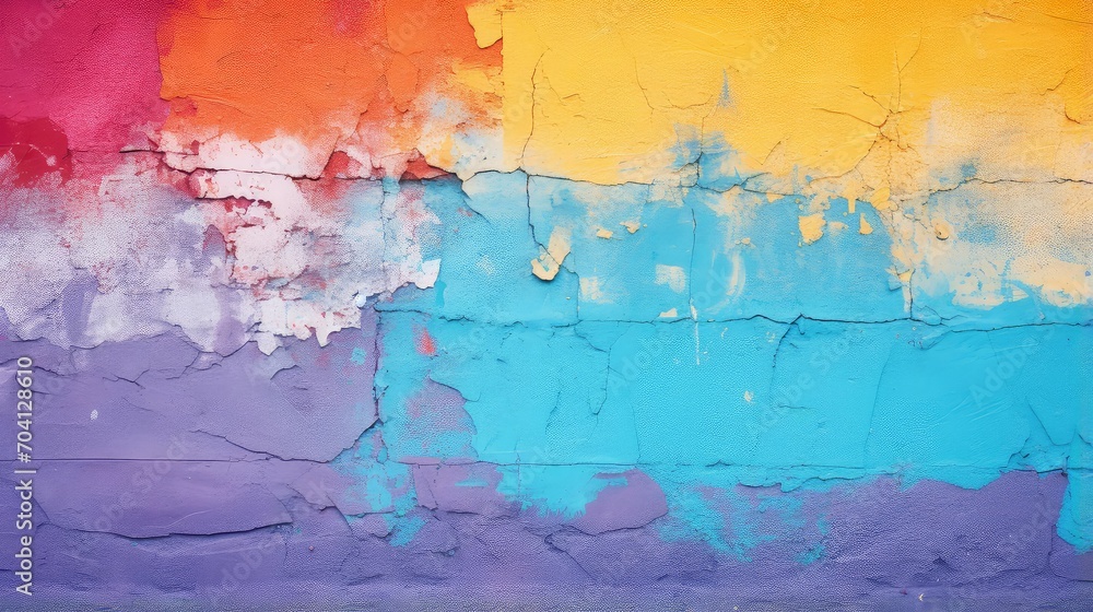 Obraz premium Abstract colorful wall over a cracked surface background