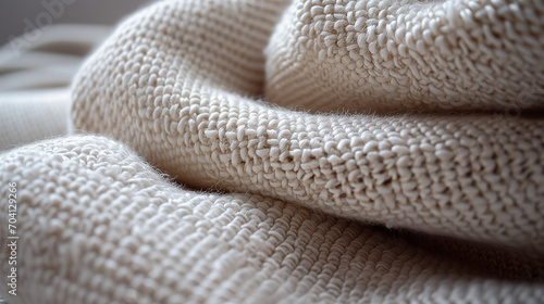 quiet luxury closeup of beige wool, sheepskin fabric texture photo