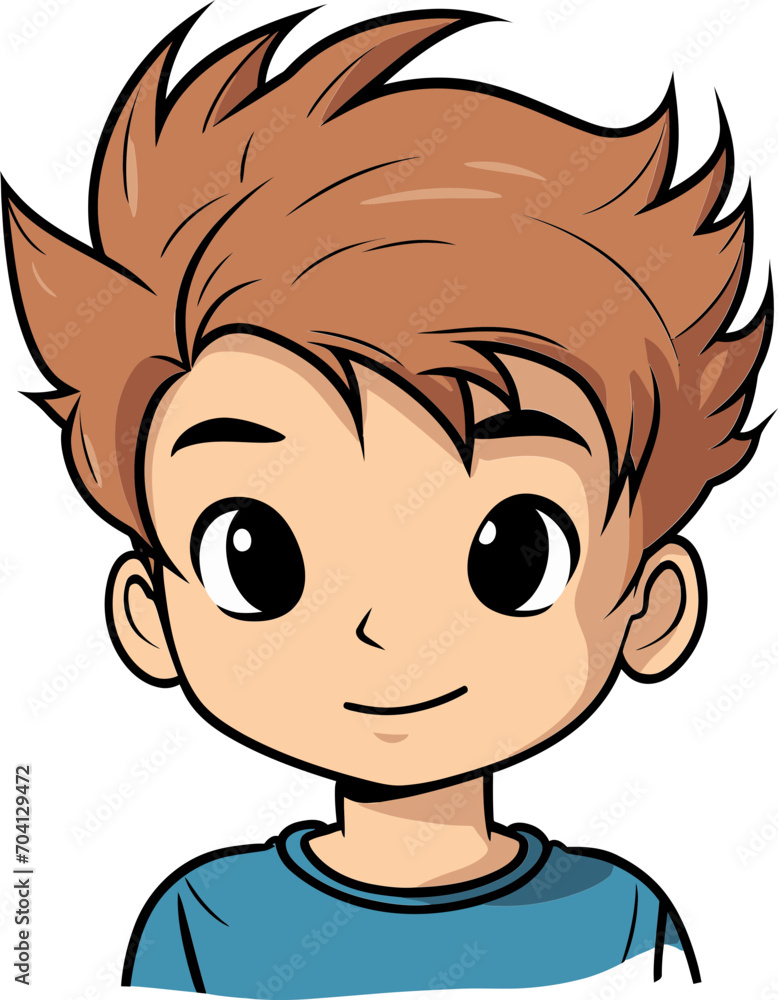 Cheerful Boy in Vector Design Innocent Childhood Boy Vector