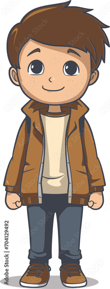 Boyhood Wonder Vector Portrait Adorable Kid Vector Illustration Boyhood Wonder Vector Portrait Adorable Kid Vector Illustration