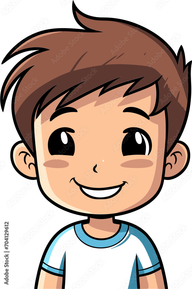 Boyish Charm in Vector Design Vector Illustration of a Happy Boy Boyish Charm in Vector Design Vector Illustration of a Happy Boy