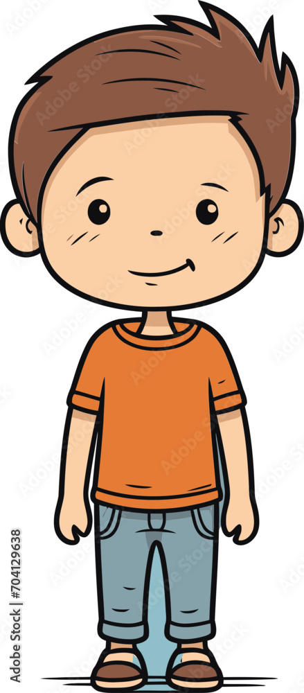 Vector Design of a Cheerful Kid Boyish Charisma Vector Portrait Vector Design of a Cheerful Kid Boyish Charisma Vector Portrait