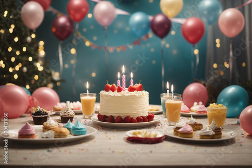 birthday cake with candles background