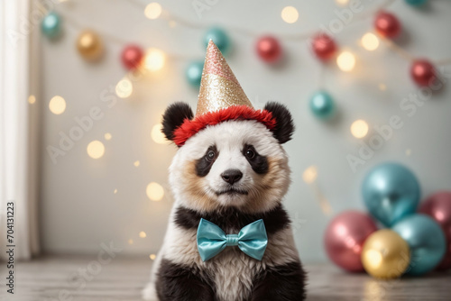panda birthday background 