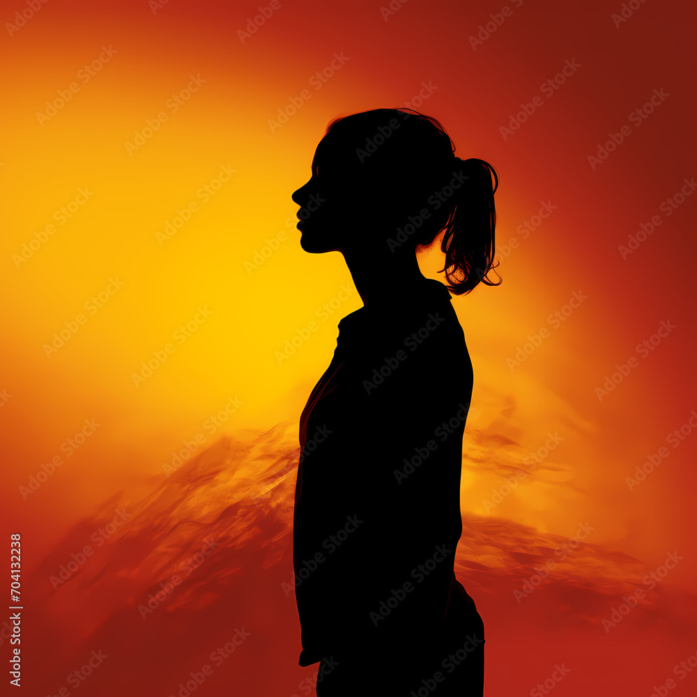 Dramatic silhouette of a person against a bright background.