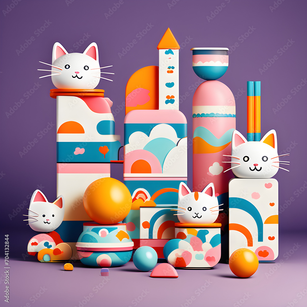 kitty-land-a-playful-trend-that-evokes-childhood-creativity-with-simple-shapes-and-primary-colors