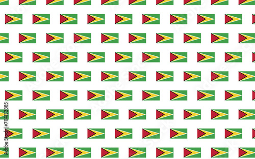 Illustration of Guyana flag pattern on a white background. New year country flags seamless pattern decoration. Creative minimalist art style background