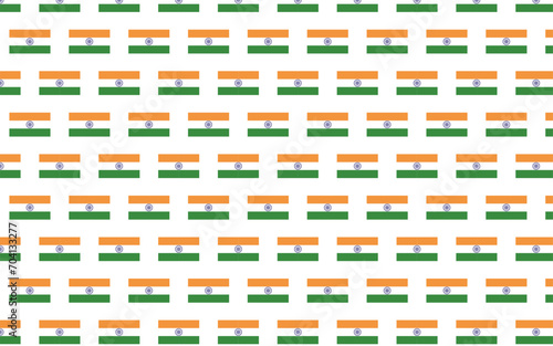 Illustration of India flag pattern on a white background. New year country flags seamless pattern decoration. Creative minimalist art style background