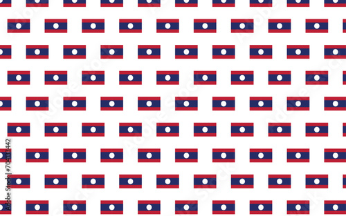 Illustration of Laos flag pattern on a white background. New year country flags seamless pattern decoration. Creative minimalist art style background