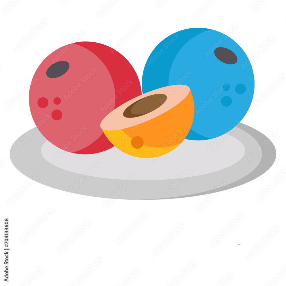 Fototapeta premium fruit on a plate icon