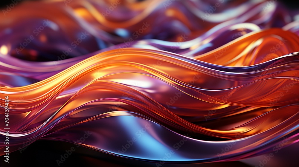 Holographic line fluid pink and yellow background AI generated Holographic line fluid pink and yellow background AI generated