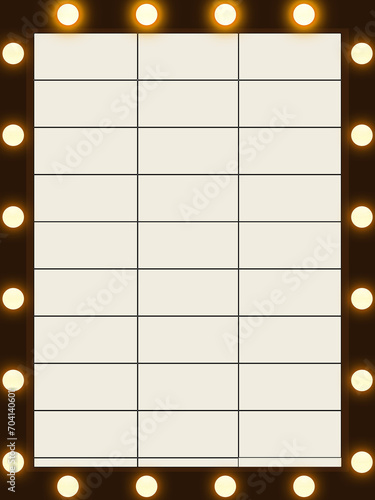 Retro Theater Marquee Poster Frame Sign with Light Bulbs