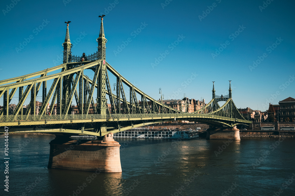 Naklejka premium bridge over the river
