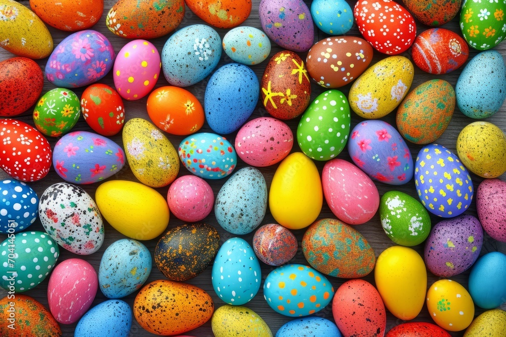 Top View of Painted Easter Eggs Top View of Painted Easter Eggs