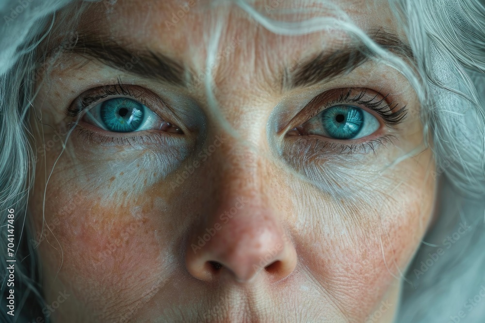 Portrait of an old woman with blue eyes Portrait of an old woman with blue eyes