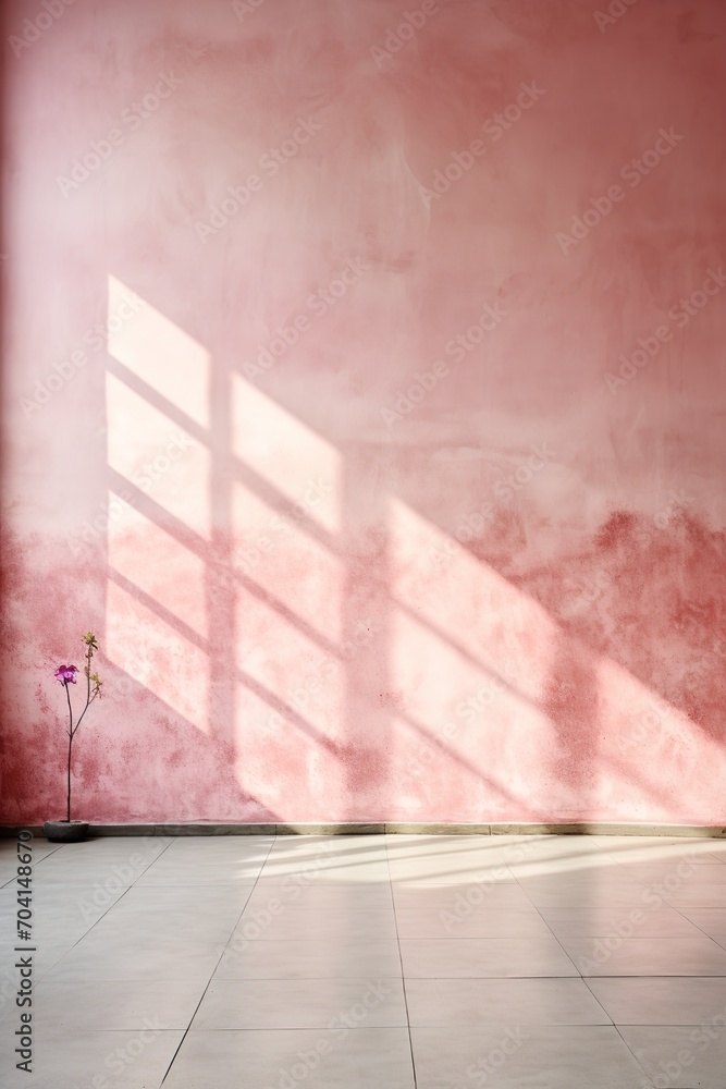 pink wall with single flower pink wall with single flower