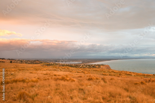 Sunrise at Godley Head, back towards Christchurch - Banks Peninsula, New Zealand