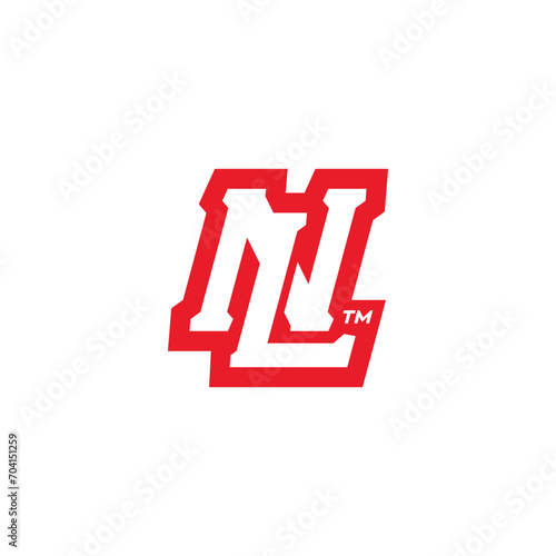 initial letter nl team logo design