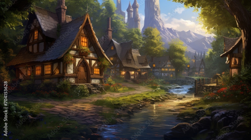Fantasy RPG Village Game Artwork Fantasy RPG Village Game Artwork