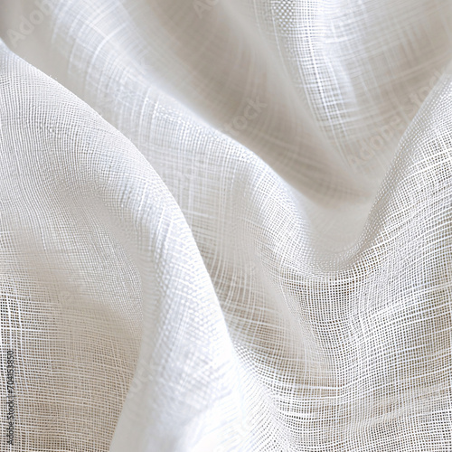 Light Linen Fiber Fabric Texture White Woven Background, Ideal for Design and Textile Projects