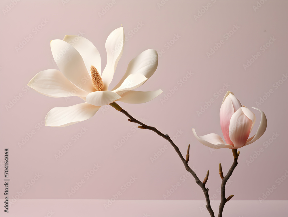 Obraz premium Magnolia flower in studio background, single magnolia flower, Beautiful flower images
