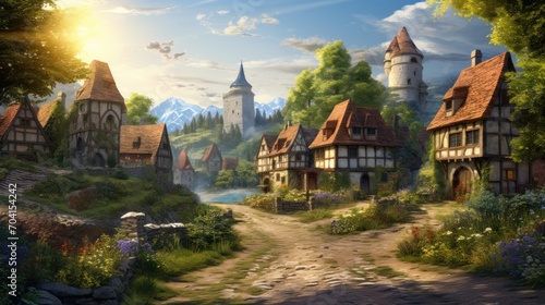 Fantasy RPG Village Game Artwork