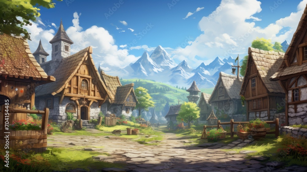 Fantasy RPG Village Game Artwork Fantasy RPG Village Game Artwork