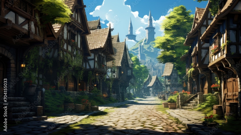 Fantasy RPG Village Game Artwork Fantasy RPG Village Game Artwork