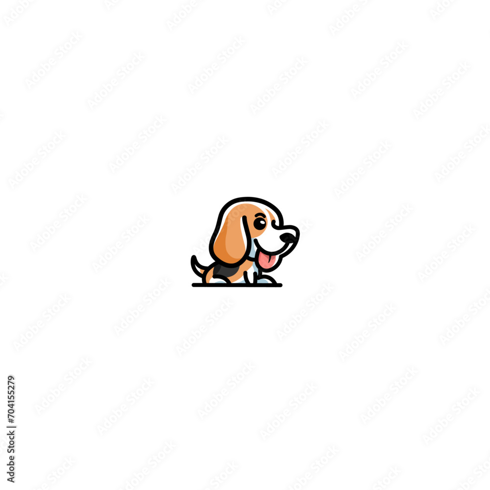 A cute beagle dog smiles,vector illustration. A cute beagle dog smiles,vector illustration.
