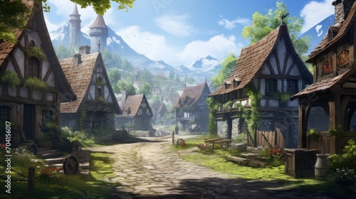 Fantasy RPG Village Game Artwork